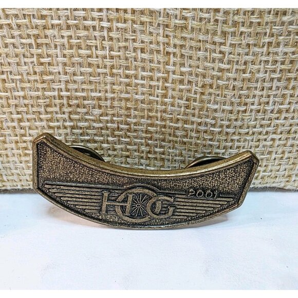 2 Vtg Harley Owners Group Motorcycle HOGS Gold Tone lapel Pins 1983, 2001 - Picture 3 of 4